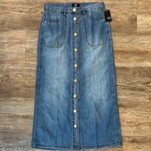 KUT from the Kloth Women’s Size 6 Liora Denim Button-Front Midi Skirt NWT